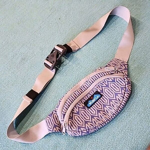 Kavu Fanny Pack Waist Belt Bag Purple Gray Double Pocket
